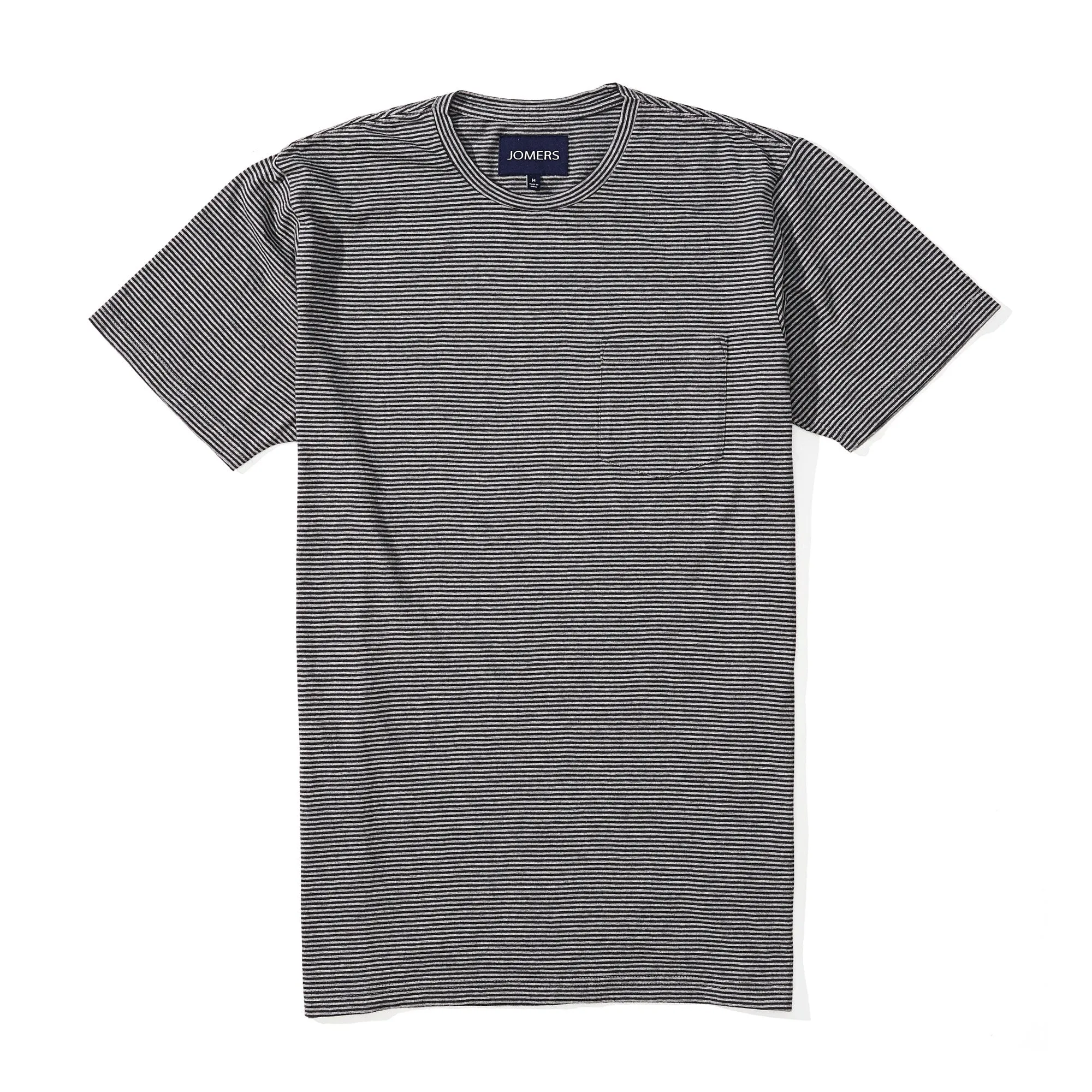 Washed Tee - Gray Charcoal Stripe