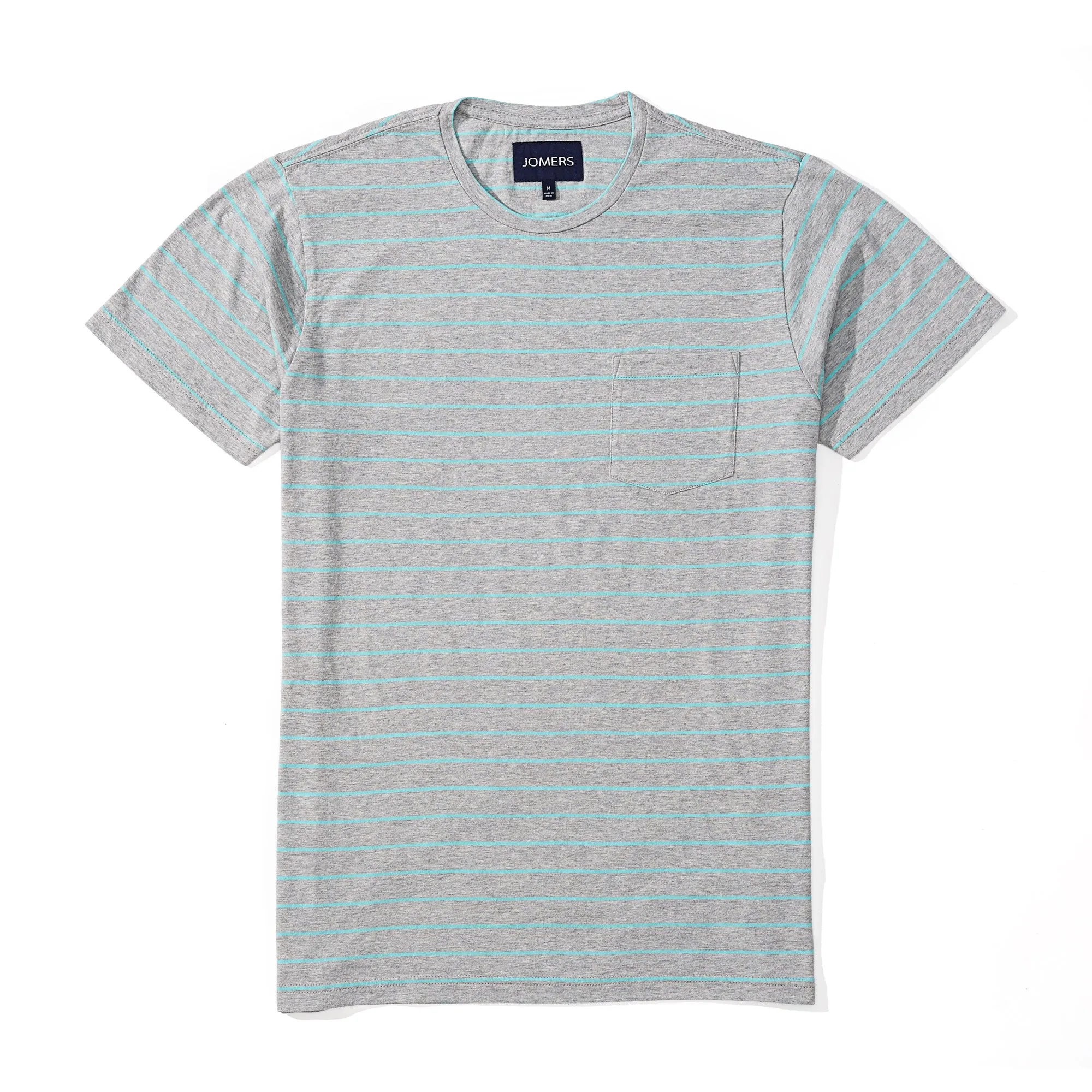 Washed Tee - Heather Gray Stripe