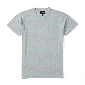 Washed Tee - Heather Gray Stripe