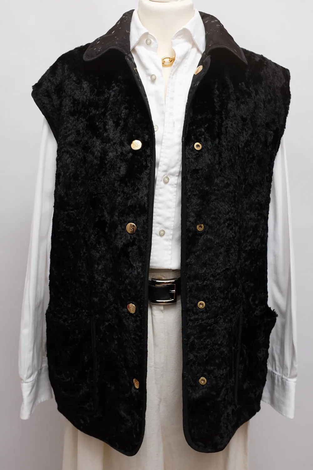 WATER DROPS WARM BLACK VINTAGE VEST