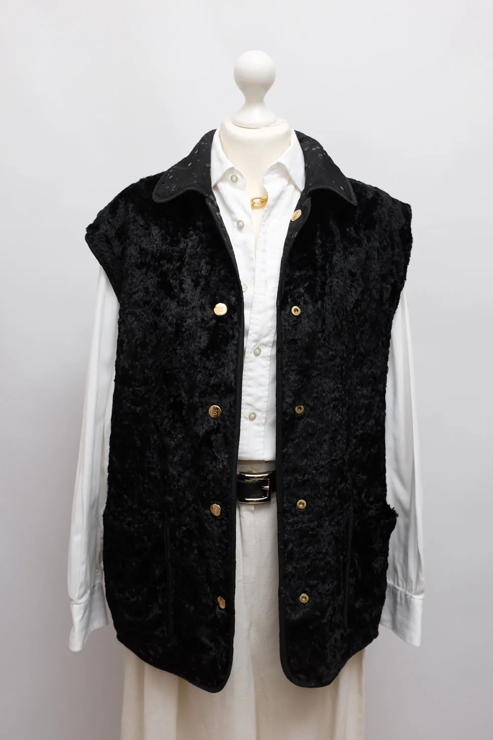 WATER DROPS WARM BLACK VINTAGE VEST